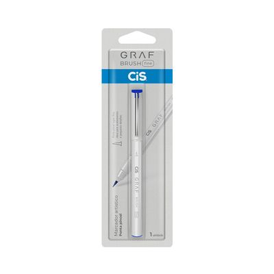 Marcador Artístico Cis Grafia Brush Fine Ponta Pincel Azul Royal