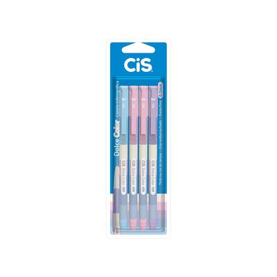 Caneta Esferográfica Cis Dolce Tom Pastel 0.5mm com 4 Unidades - Item Sortido