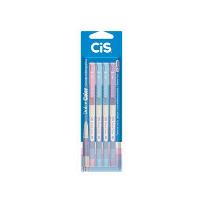 Caneta Esferográfica Cis Dolce Tom Pastel 0.5mm com 4 Unidades - Item Sortido