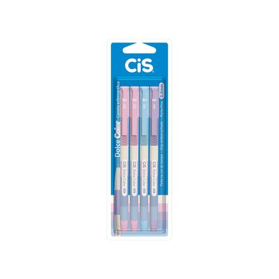 Caneta Esferográfica Cis Dolce Tom Pastel 0.5mm com 4 Unidades - Item Sortido
