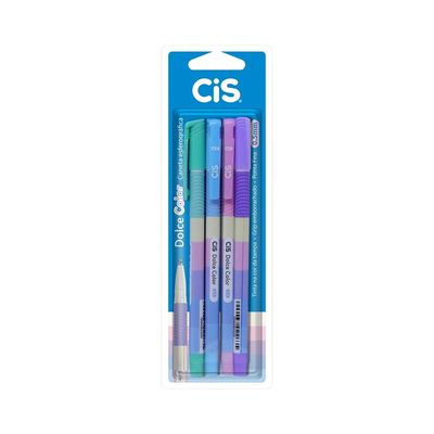 Caneta Esferográfica Cis Dolce Tom Pastel 0.5mm com 4 Unidades - Item Sortido