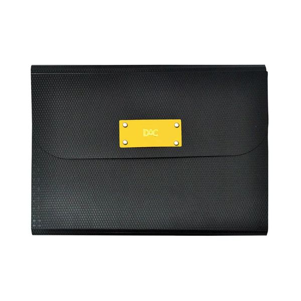Pasta Sanfonada Dac A4 Reciclada Amarelo com 12 Divisórias 23x33,2cm