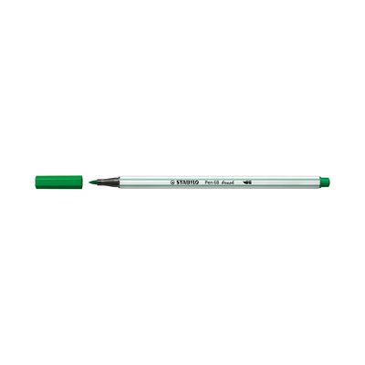 Caneta Hidrográfica Stabilo Pen 68 Brush Aquarelável Verde Oliva