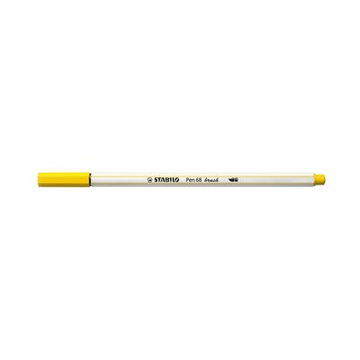 Caneta Hidrográfica Stabilo Pen 68 Brush Aquarelável Amarelo