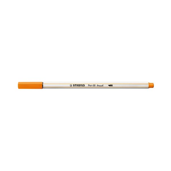 Caneta Hidrográfica Stabilo Pen 68 Brush Aquarelável Laranja