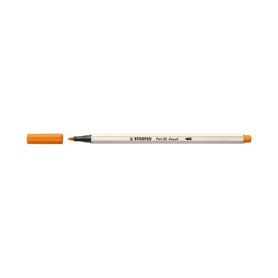 Caneta Hidrográfica Stabilo Pen 68 Brush Aquarelável Laranja