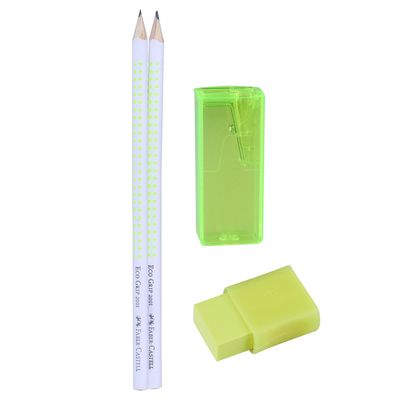 Kit Escrita Neon Amarelo 4 Peças Faber-Castell