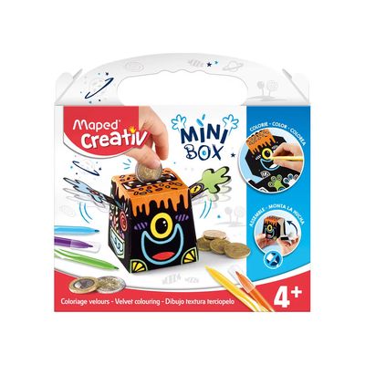 Kit Creativ Maped Mini Box Cofre para Colorir e Montar com 6 Hidrgráficas Colors
