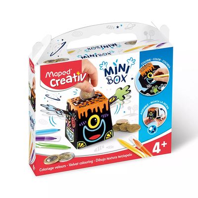 Kit Creativ Maped Mini Box Cofre para Colorir e Montar com 6 Hidrgráficas Colors
