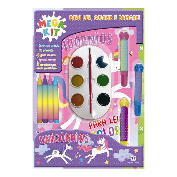 Megakit Livro para Ler e Colorir Ciranda Cultural Unicórnios