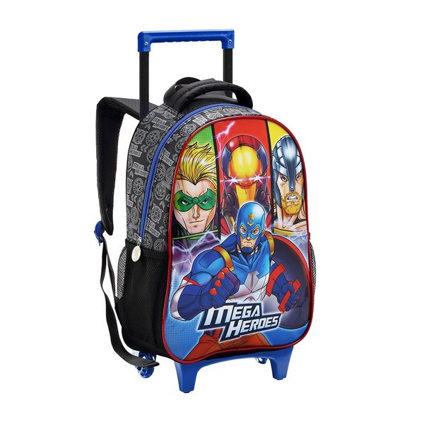 Mochila de Rodinhas Infantil Seanite Mega Heroes 16