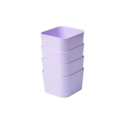 Kit Porta-Objetos Dello Pequeno Lilás 4 Peças