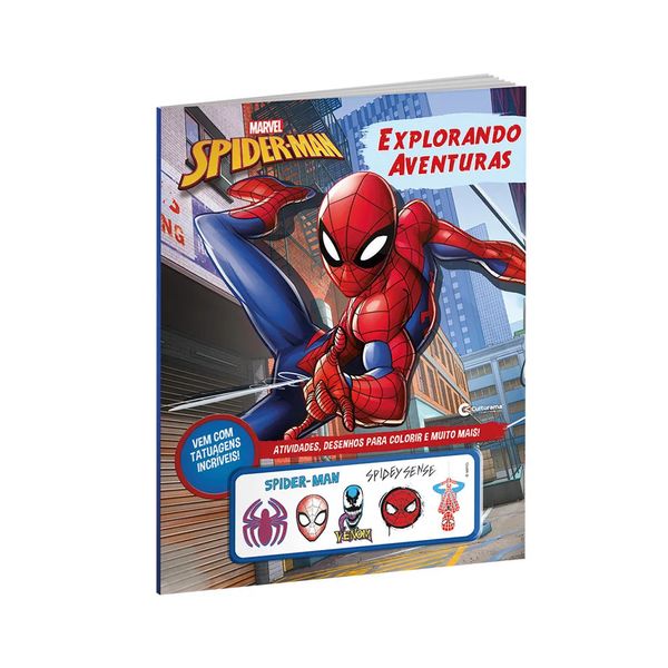 Livro Infantil Culturama Explorando Aventuras Homem Aranha com Tatuagens