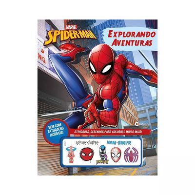 Livro Infantil Culturama Explorando Aventuras Homem Aranha com Tatuagens