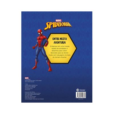 Livro Infantil Culturama Explorando Aventuras Homem Aranha com Tatuagens