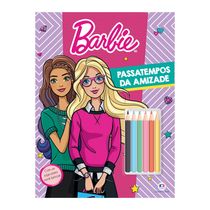 Livro Infantil Ciranda Cultural Passatempos da Amizade Barbie com Lápis de Cor