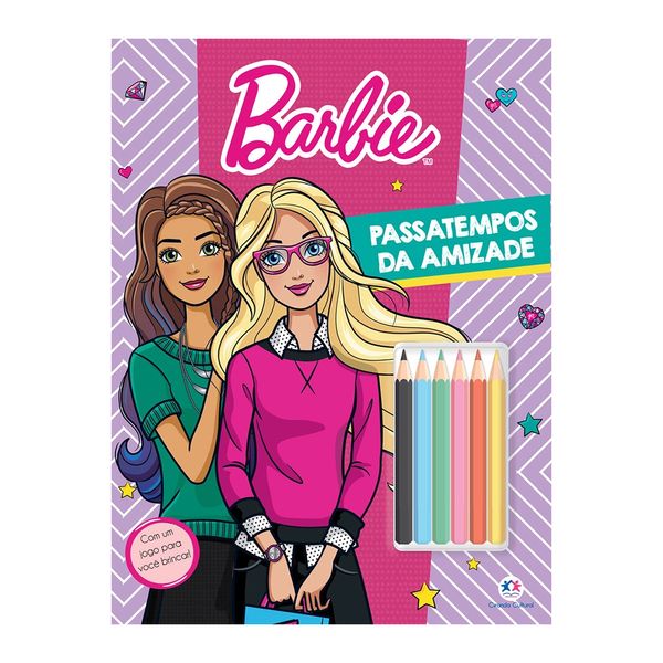 Livro Infantil Ciranda Cultural Passatempos da Amizade Barbie com Lápis de Cor Livro Infantil Ciranda Cultural Passatempos da Amizade Barbie com Lápis de Cor