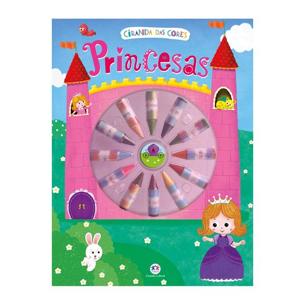Livro Princesas Ciranda Cultural com Giz de Cera 16 Páginas