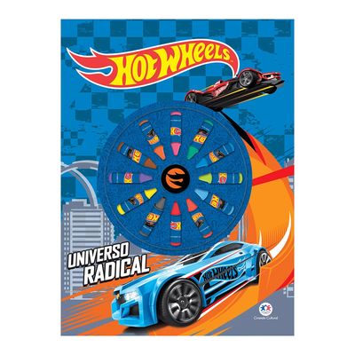 Livro Universo Radical Hot Wheels Ciranda Cultural com Giz de Cera 16 Páginas