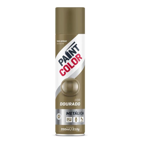 Tinta Spray Paintcolor Metálica Dourada 350ml