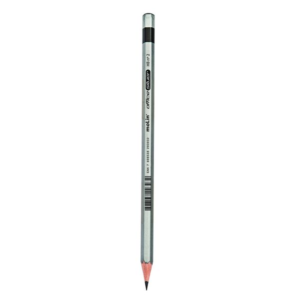 Kit Escrita Molin Pencil Office Silver com 3 Lápis HB + Apontador + Borracha