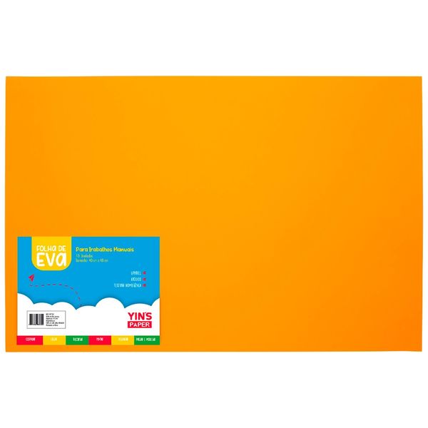 Folha de Eva Yins Paper Laranja com 10 Unidades 40x48cm