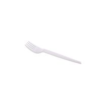Garfo de Plástico Prafesta para Refeição com 50 Unidades Branco