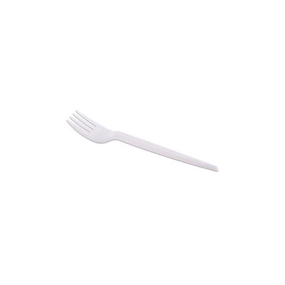 Garfo de Plástico Prafesta para Refeição com 50 Unidades Branco
