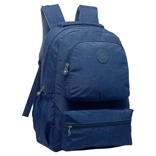 Mochila Casual Yins Crinkle Azul Escuro 17,5