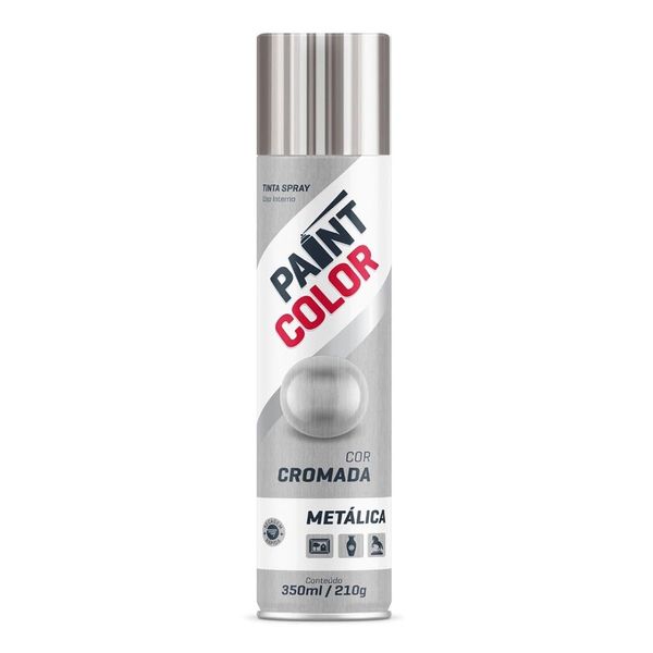 Tinta Spray Paintcolor Metálica Cromada 350ml