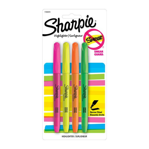 Marca Texto Papermete Sharpie Pocket  com 4 Unidades - Item Sortido