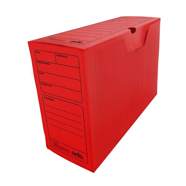 Caixa de Arquivo Morto Ofício Dello Vermelha Caixa de Arquivo Morto Ofício Dello Vermelha