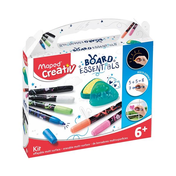 Kit Creativ Maped Mini Box Essentials Marcadores Multisuperfícies 6 Unidades e 1 Esponja