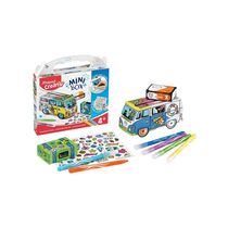 Kit Creativ Maped Mini Box Carro Colorir e Montar com 6 Hidrocores e 1 Cartela de Adesivos