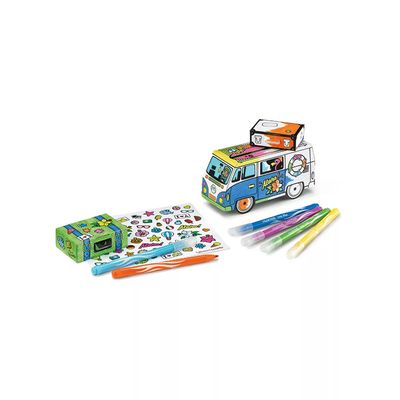 Kit Creativ Maped Mini Box Carro Colorir e Montar com 6 Hidrocores e 1 Cartela de Adesivos