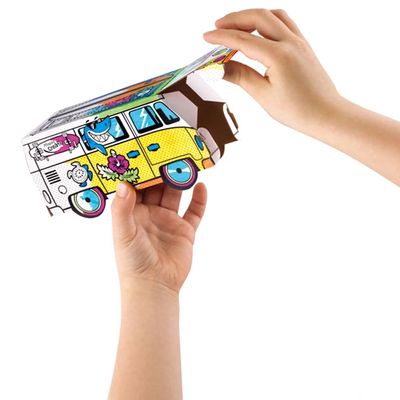 Kit Creativ Maped Mini Box Carro Colorir e Montar com 6 Hidrocores e 1 Cartela de Adesivos