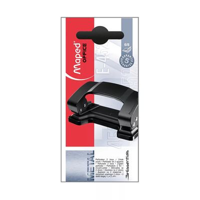 Perfurador de Papel Maped Office Essentials Metálico com 2 Furos 5mm para até 8 Folhas