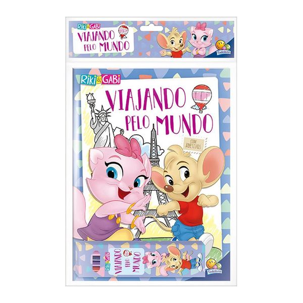 Livro Infantil Todolivro Kit + Lápis de Cor Riki&G Viajando pelo Mundo