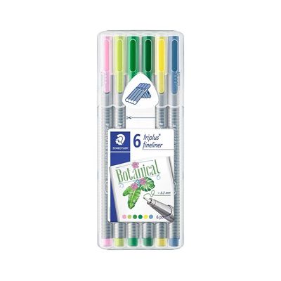 Caneta Hidrográfica Staedtler Triplus Fineliner Botanical 0.3mm Colors com 06 Unidades
