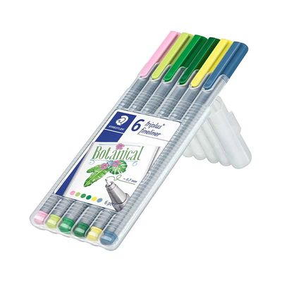 Caneta Hidrográfica Staedtler Triplus Fineliner Botanical 0.3mm Colors com 06 Unidades