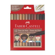 Hidrocor 12 Cores Vai E Vem Caras E Cores Faber-Castell