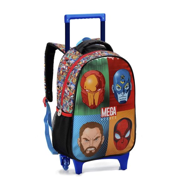 Mochilete de Rodinha Infantil Seanite Mega Heroes 16'' Mochilete de Rodinha Infantil Seanite Mega Heroes 16''