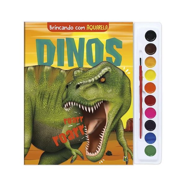 Livro Infantil Todo Livro Brincando com Aquarela Dinossauros Livro Infantil Todo Livro Brincando com Aquarela Dinossauros