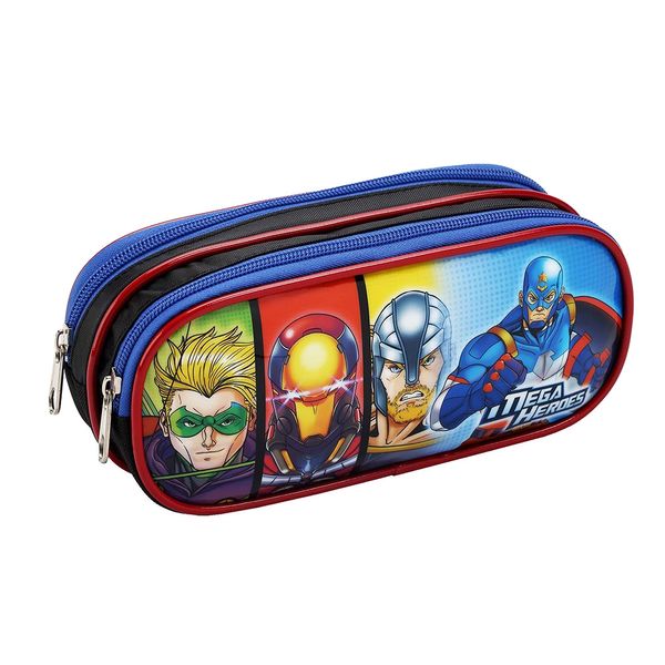 Estojo Duplo Infantil Seanite Mega Heroes Estojo Duplo Infantil Seanite Mega Heroes