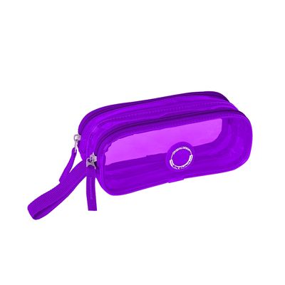 Estojo Escolar Teen Clio Style com 2 Divisórias Neon Vibes Colors - Item Sortido