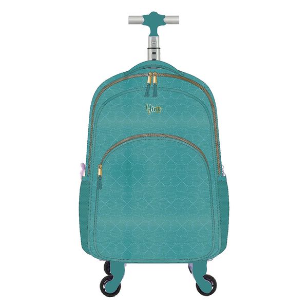 Mochila de Rodinhas Casual Yins Flores Matelasse 17" - Item Sortido