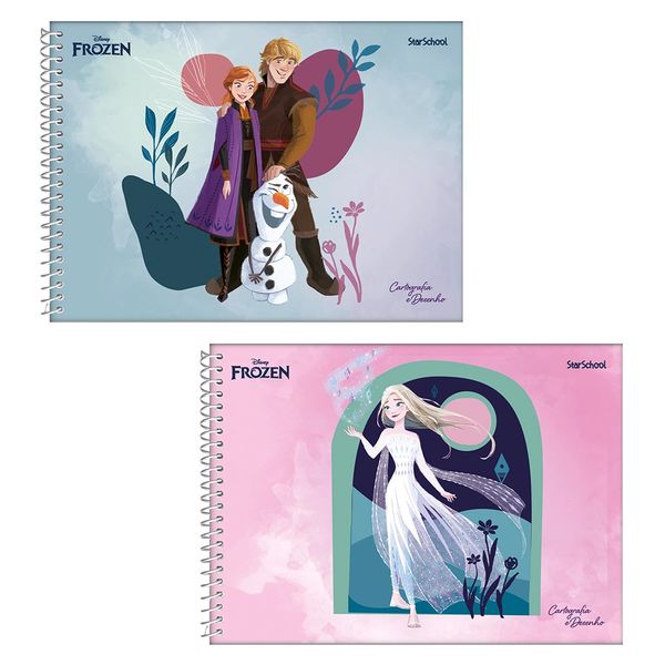 Caderno Cartografia Espiral Starschool São Domingos Frozen 80 Folhas