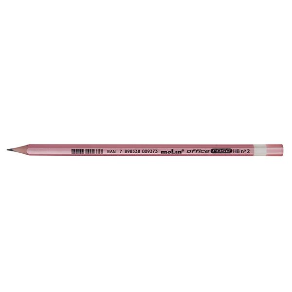 Kit Escrita Molin Pencil Office Rosé 3 Lápis HB + Borracha + Apontador