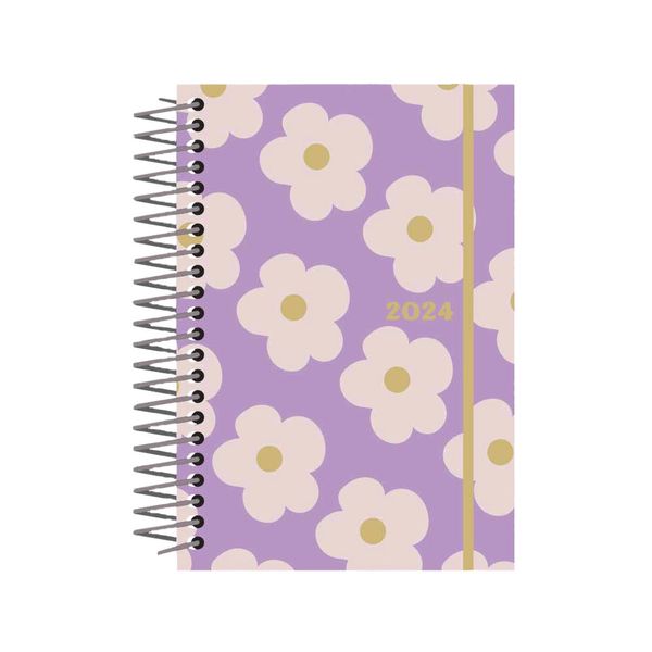 Agenda Média Confetti LB Margaridas Lilás