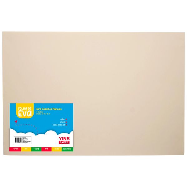 Folha de Eva Yins Paper Bege 40x48cm com 10 Unidades Folha de Eva Yins Paper Bege 40x48cm com 10 Unidades